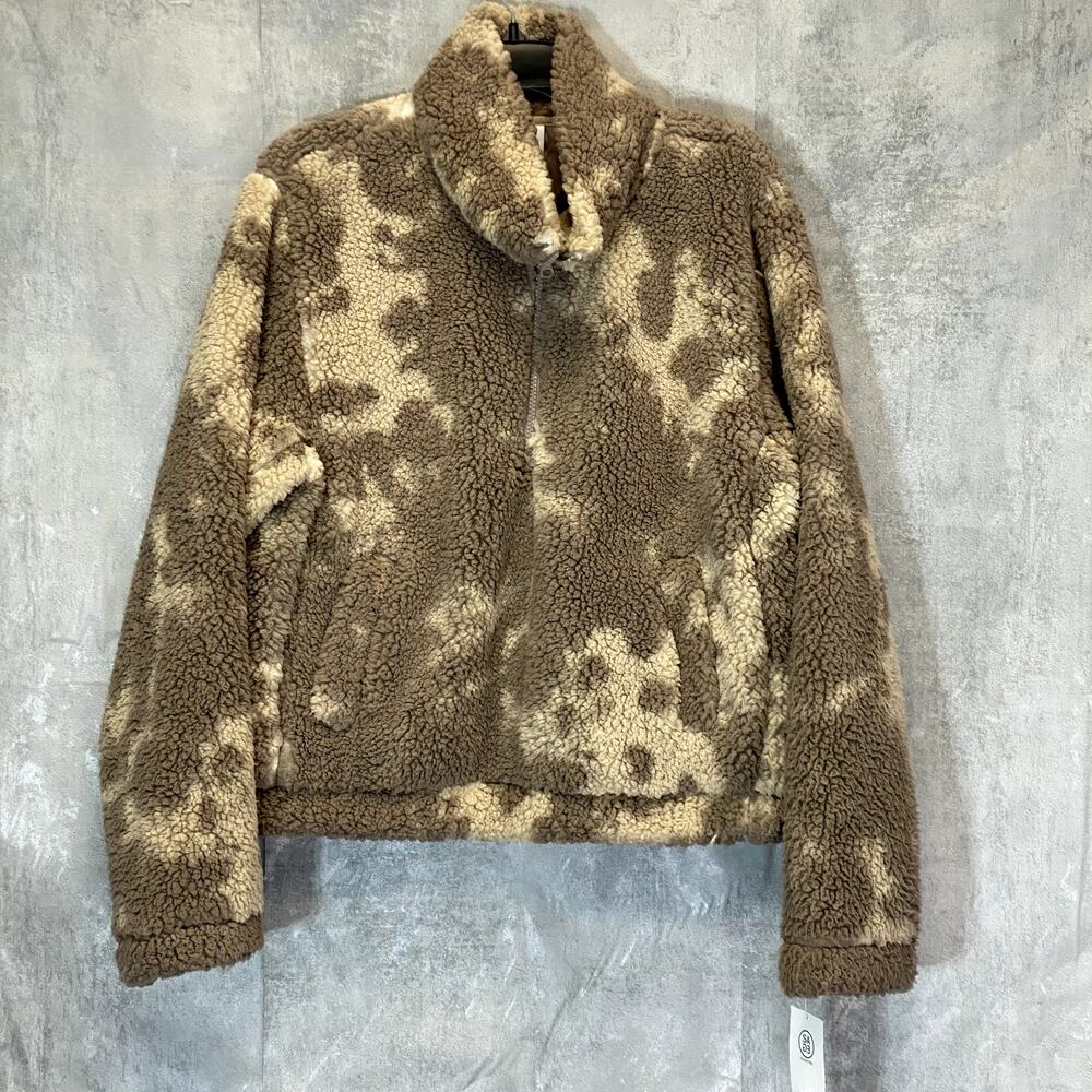 SAGE COLLECTIVE Women's Dune Teddy Half Zip Jetsetter Faux Shearling Cropped